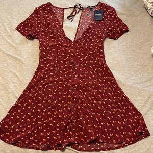 Forever 21, red, floral dress